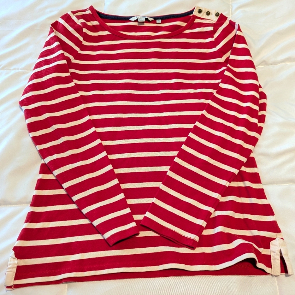 Boden Breton Stripe Red And White Top US6